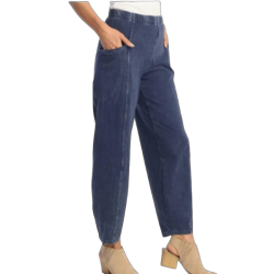 Women’s Mineral Washed Lantern Pants Soft Stretch Cotton Pull-On Pants with Side Pockets